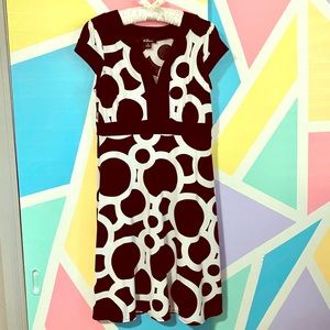 AGB Dress Black and White Print A-line Dress